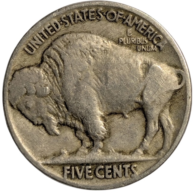 1924 Philadelphia Buffalo nickel obverse showing Native American portrait, LIBERTY, date, and no mint mark